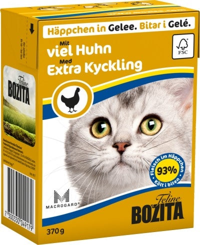 Bozita Cat Tetra Recard Häppchen in Gelee mit viel Huhn 370g, 6 Stück