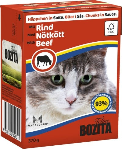 Bozita Cat Tetra Recard Häppchen in Soße Rind 370g, 6 Stück
