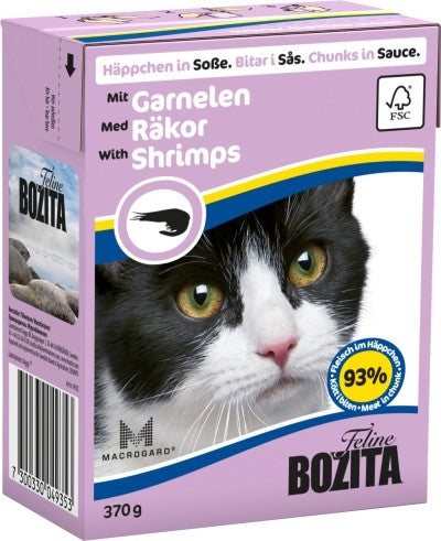 Bozita Cat Tetra Recard Häppchen in Soße Garnelen 370g, 6 Stück