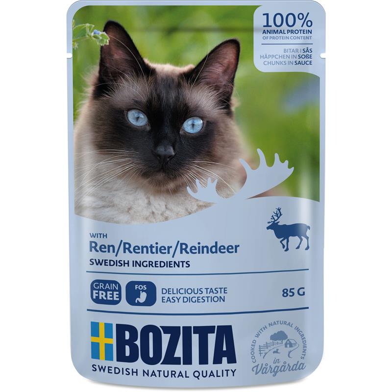 Bozita Pouch Häppchen in Soße mit Rentier 85g, 12 Stück