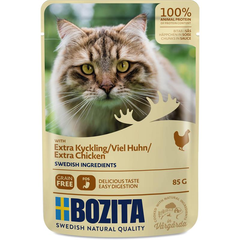 Bozita Pouch Häppchen in Soße mit viel Hühnchen 85g, 12 Stück