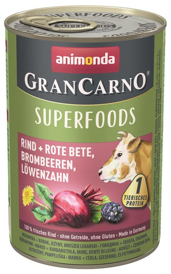 Animonda GranCarno Adult Superfood Rind & Rote Beete - 400 g, 6 Stück