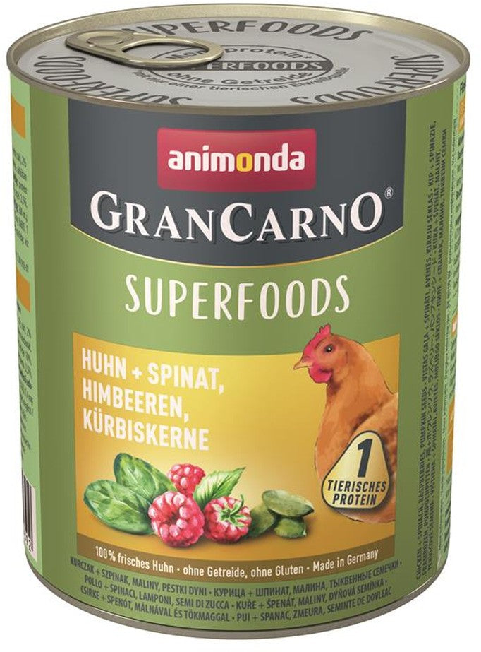 Animonda GranCarno Adult Superfood Huhn & Spinat - 800 g, 6 Stück