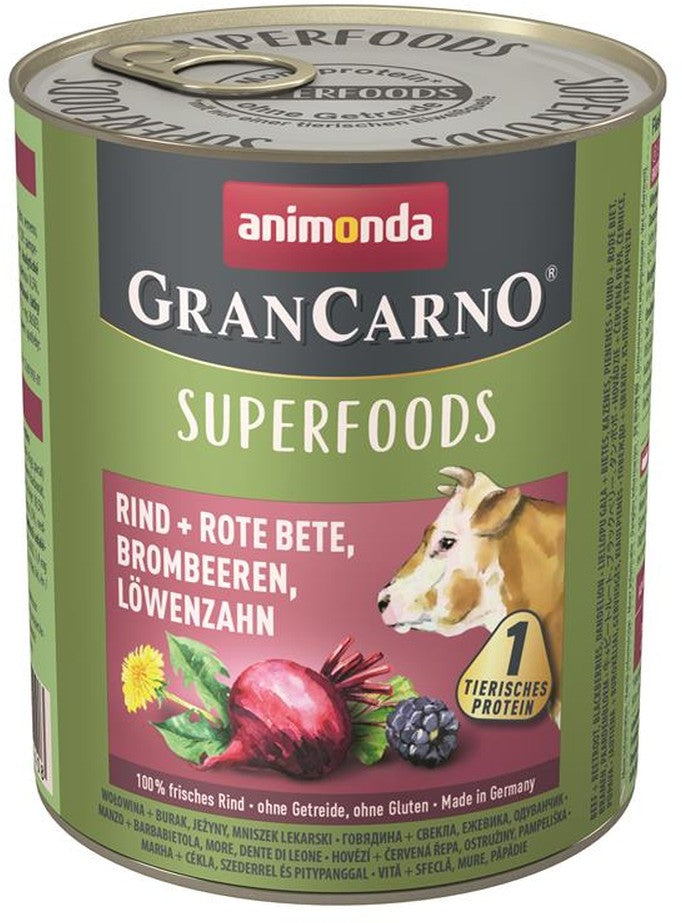 Animonda GranCarno Adult Superfood Rind & Rote Beete - 800 g, 6 Stück