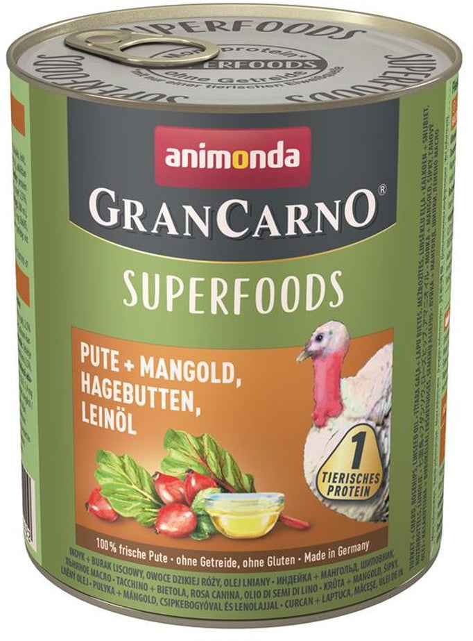 Animonda GranCarno Adult Superfood Pute & Mangold - 800 g, 6 Stück