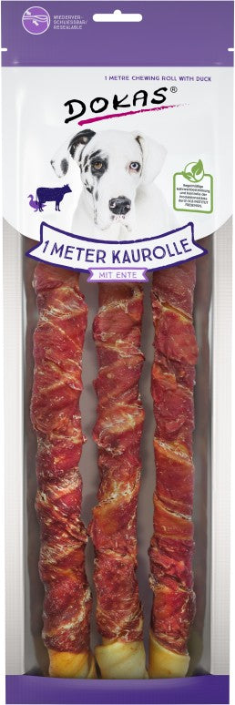 Dokas Dog Snack 1m Kaurolle mit Ente - 315g