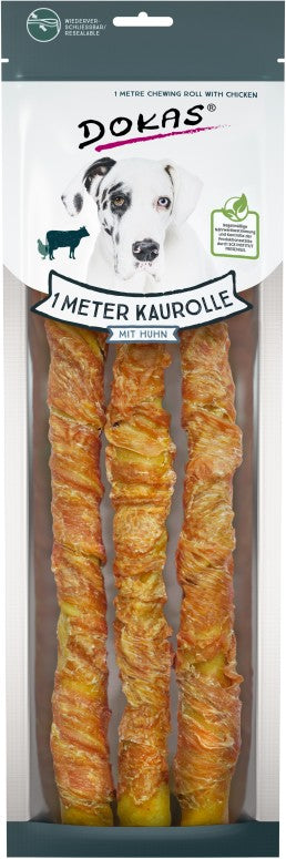 Dokas Dog Snack 1m Kaurolle mit Huhn - 315g