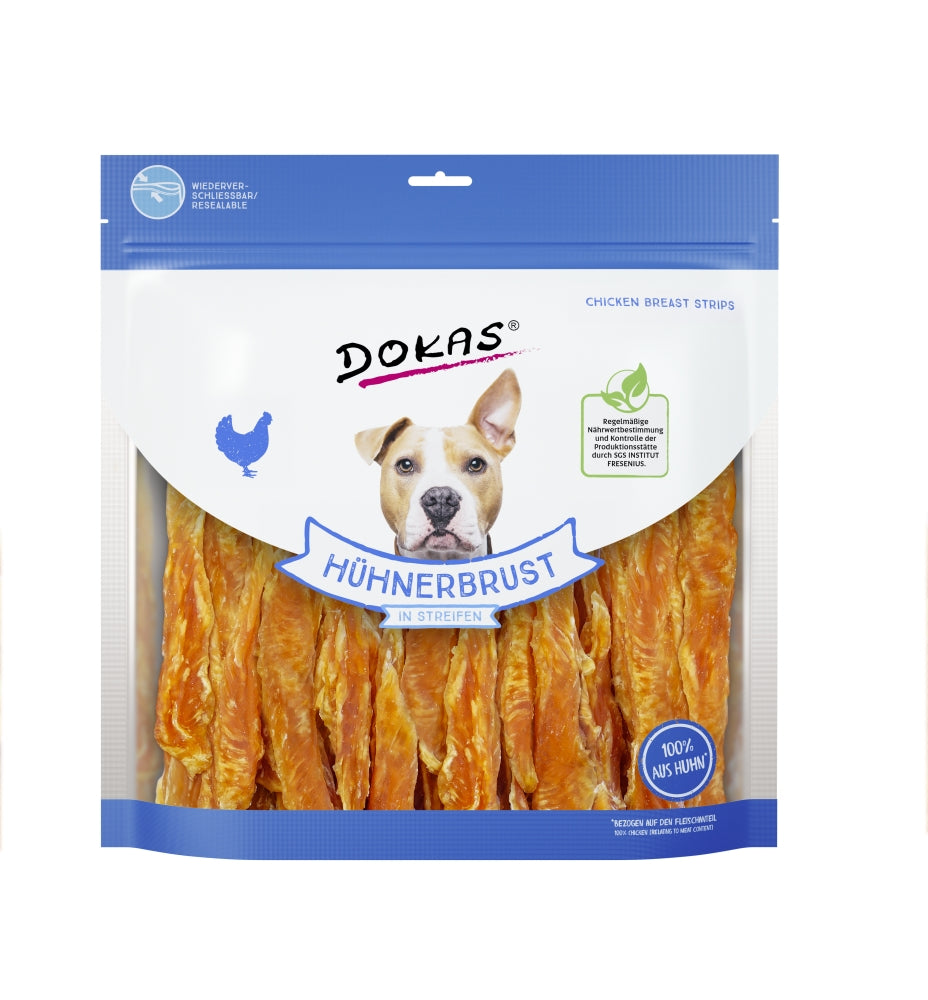 Dokas Dog Snack Hühnerbrust in Streifen 900 g