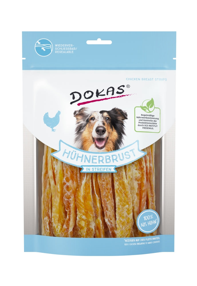 Dokas Dog Snack Hühnerbrust in Streifen 250g