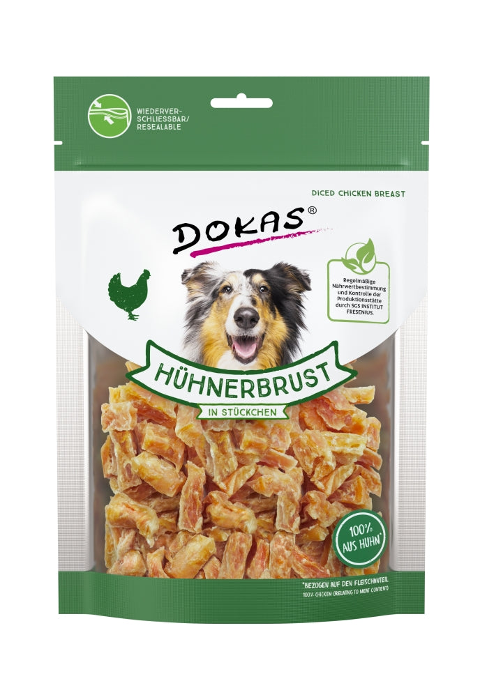 Dokas Dog Snack Hühnerbrust in Stückchen 200 g