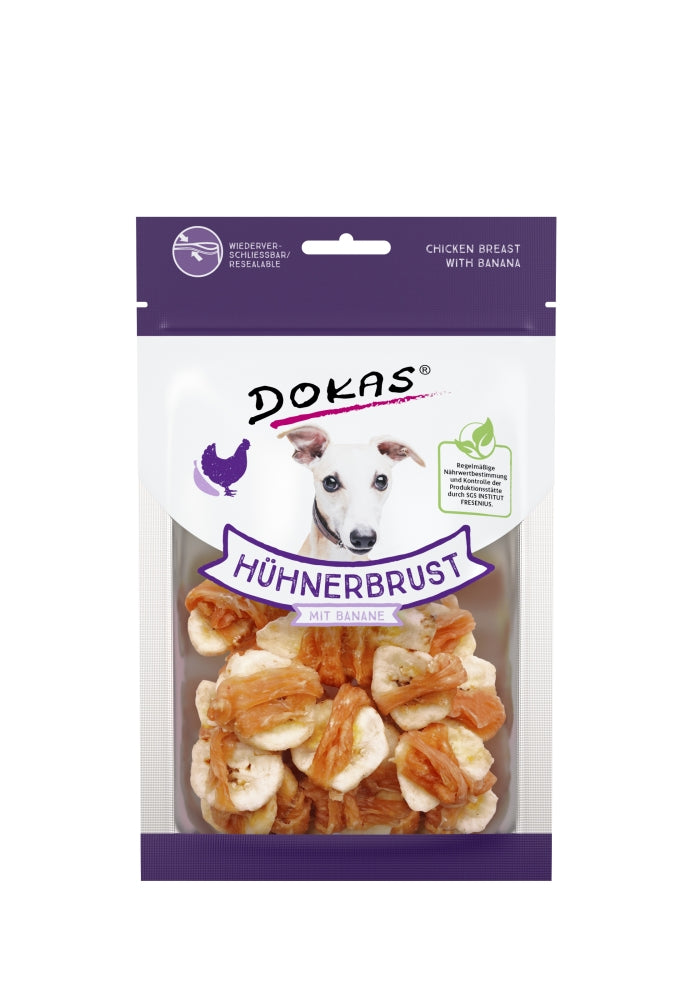 Dokas Dog Snack Hühnerbrustfilet mit Banane 70 g