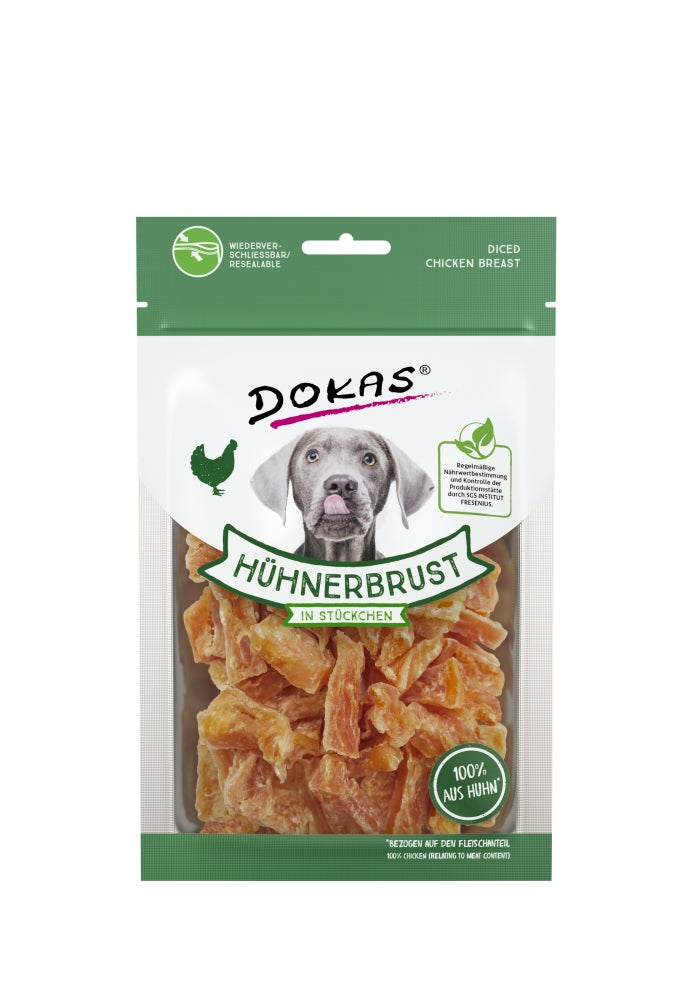 Dokas Dog Snack Hühnerbrustfilet in Stückchen 70g