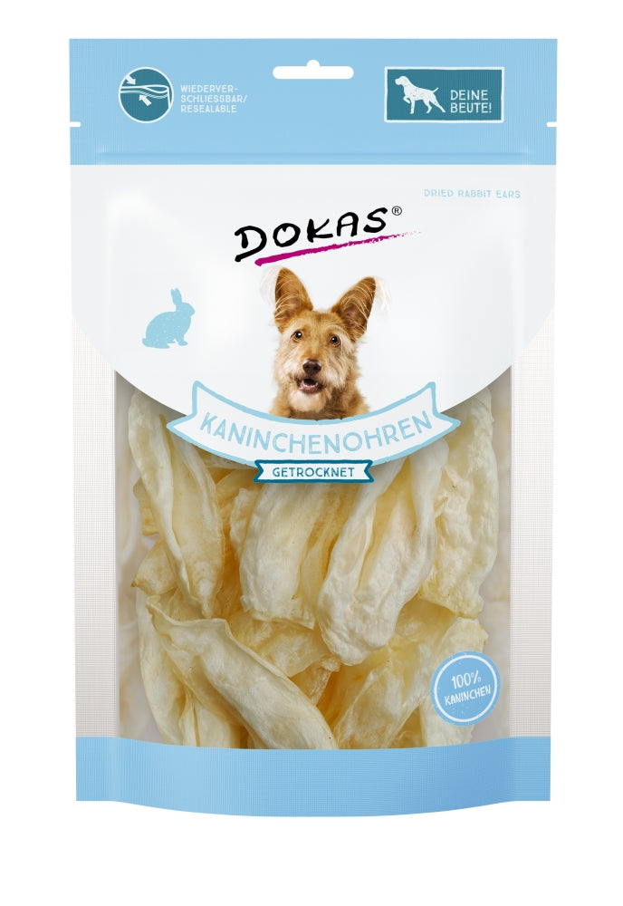 Dokas Dog Snack Kaninchenohren ohne Fell getrocknet 70 g