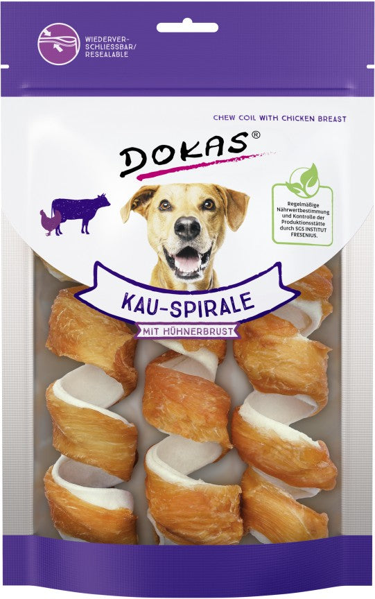 Dokas Dog Snack Kauspirale mit Hühnerbrustfilet 110g
