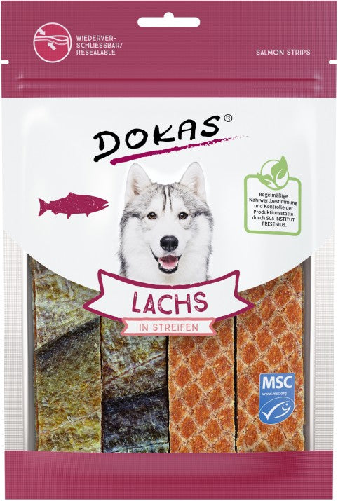 Dokas Dog Snack Lachs in Streifen 100 g