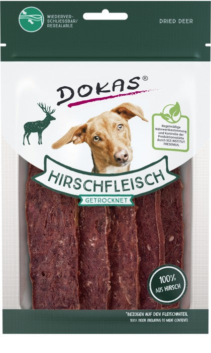 Dokas Dog Snack Hirschfleisch getrocknet 60g Hundefutter