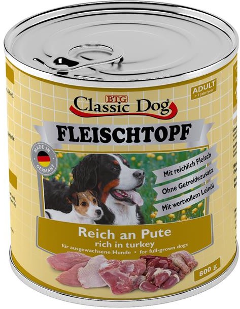 Classic Dog Fleischtopf Pute 800g