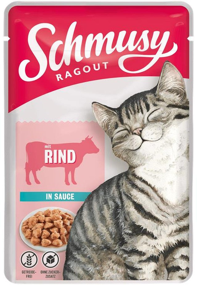 Schmusy Ragout mit Rind in Sauce 100g, 22 Stück