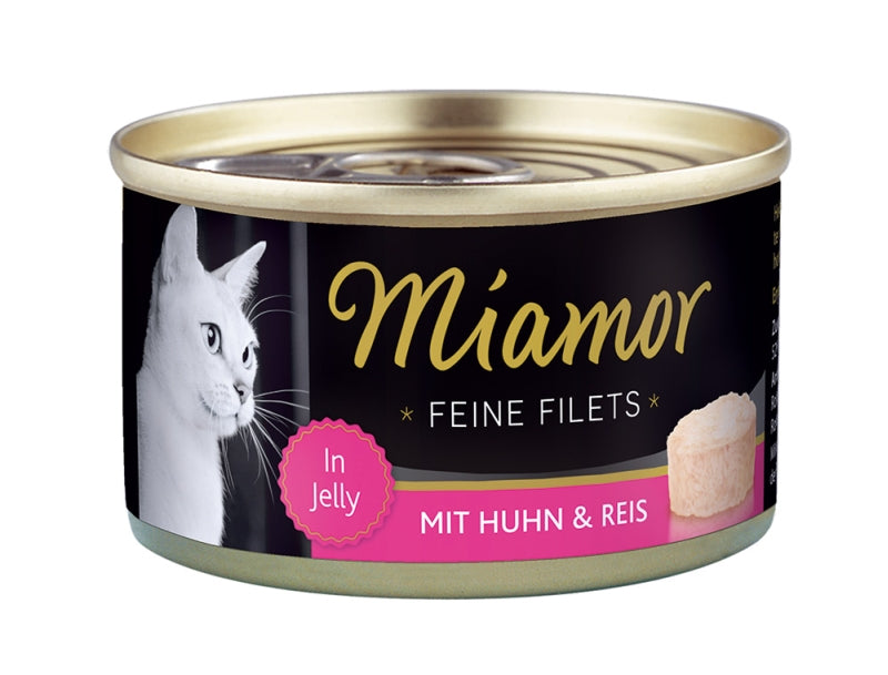Miamor Feine Filets 100g - Filets Huhn & Reis, 24 Stück