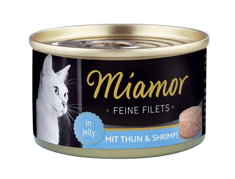 Miamor Feine Filets 100g - Heller Thunfisch & Shrimps, 24 Stück