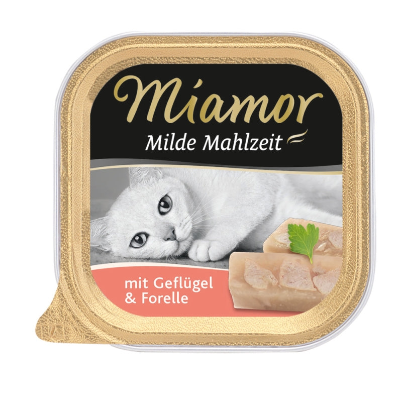 Miamor Milde Mahlzeit 100g - Geflügel & Forelle, 16 Stück