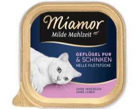 Miamor Milde Mahlzeit 100g - Geflügel & Schinken, 16 Stück