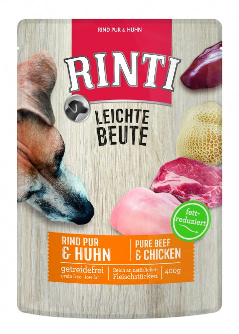 Rinti PB Leichte Beute Rind Pur + Huhn 400g, 10 Stück
