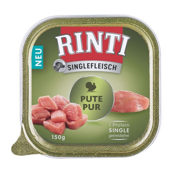 Rinti Schale Singlefleisch Pute Pur 150g, 10 Stück