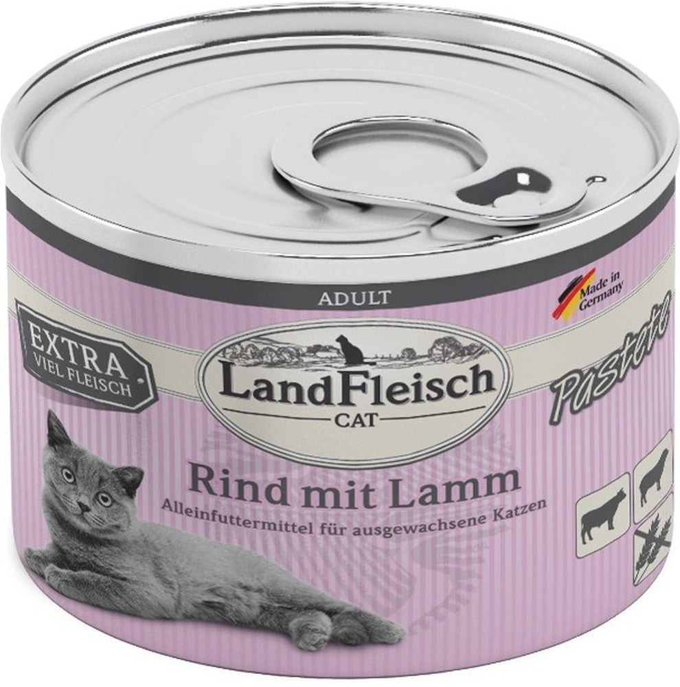 Landfleisch Cat Adult Pastete Rind & Lamm - 195 g, 6 Stück