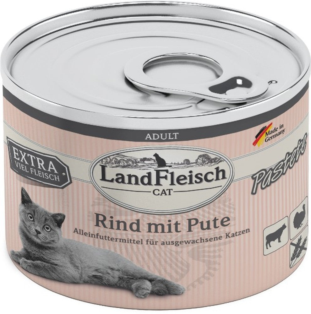 Landfleisch Cat Adult Pastete Rind & Pute 195g, 6 Stück
