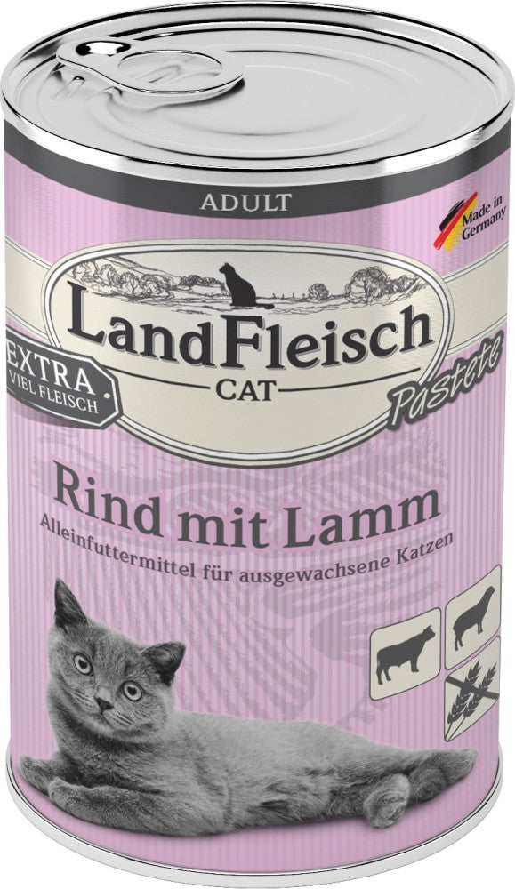 Landfleisch Cat Adult Pastete Rind & Lamm - 400 g, 6 Stück
