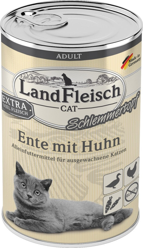 Landfleisch Cat Adult Schlemmertopf mit Ente & Huhn 400 g, 6 Stück