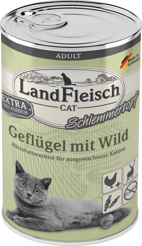 Landfleisch Cat Adult Schlemmertopf Geflügel & Wild 400 g, 6 Stück