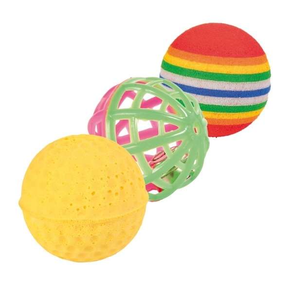 Trixie 3er Set Spielbälle - 3,5 - 4 cm Tierbedarf