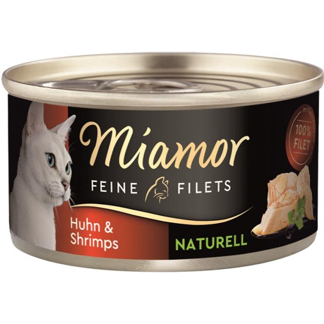 Miamor Dose Feine Filets Naturelle Huhn & Shrimps 80 g, 24 Stück
