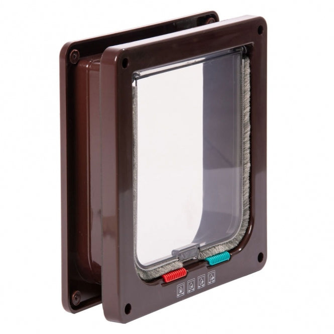 Karlie 4-Wege-Katzentür - Braun - Dein Tierplatz