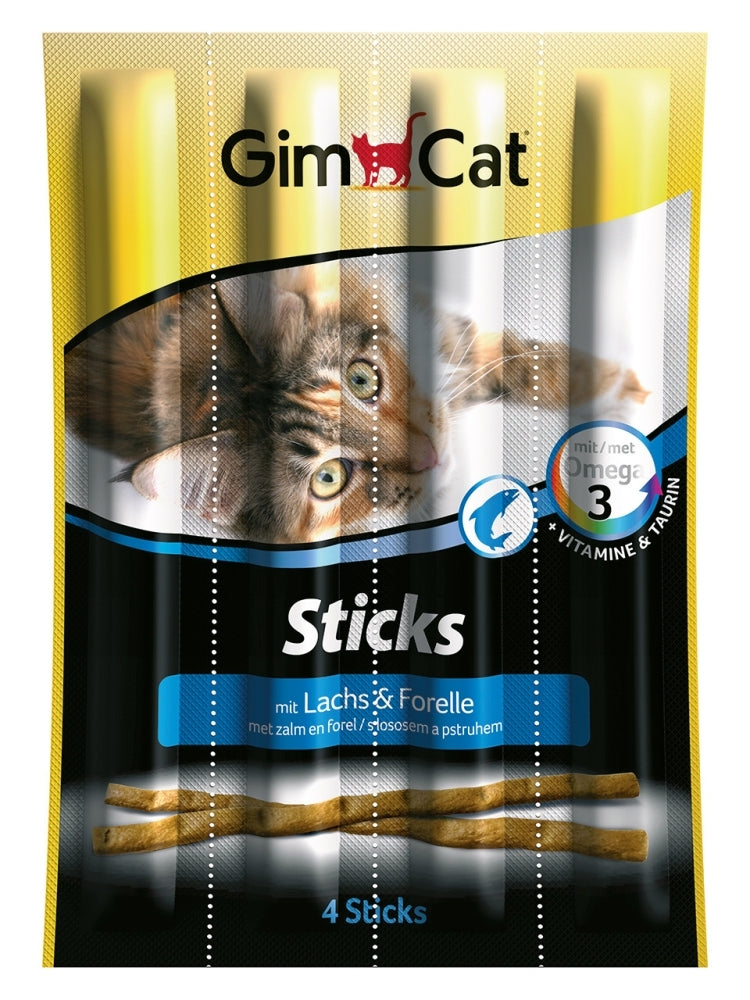 GimCat Sticks Lachs & Forelle - 4 Stück Katzensnack