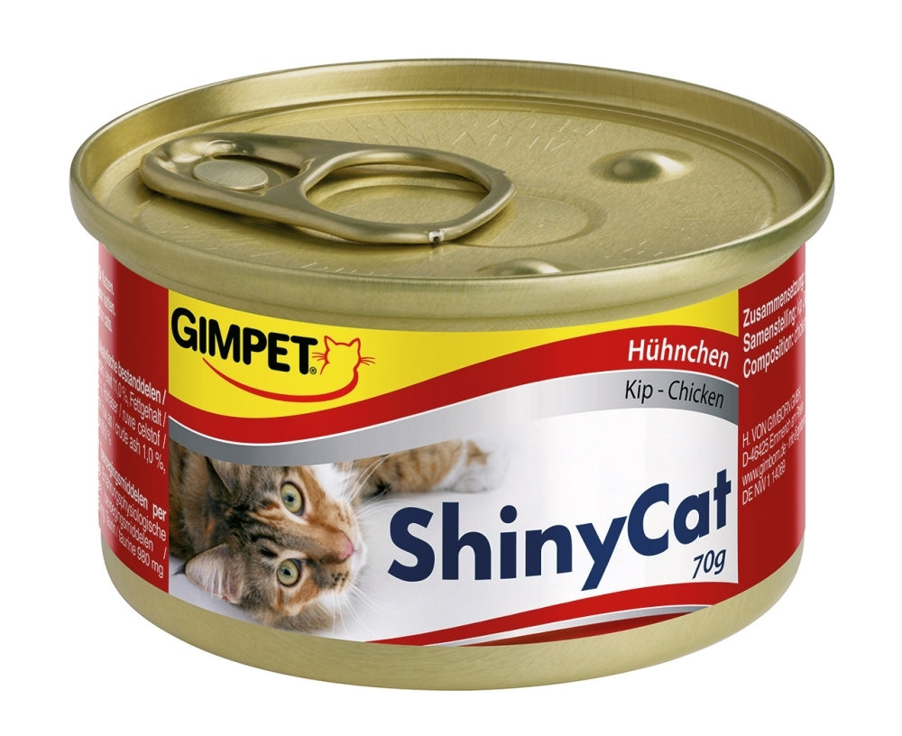 GimCat ShinyCat Hühnchen 70g, 24 Stück Katzenfutter