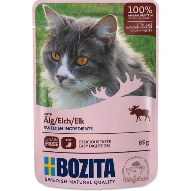 Bozita Pouch Häppchen in Gelee mit Elch 85g, 12 Stück