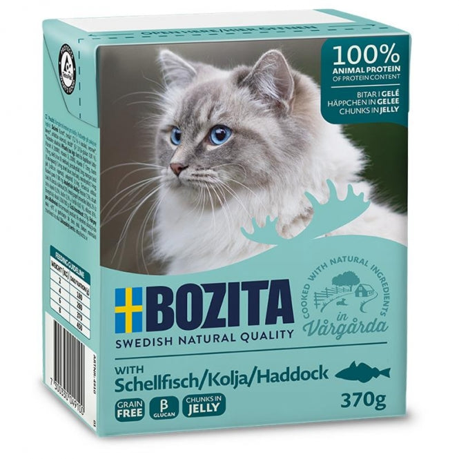 Bozita Cat Tetra Recard Häppchen in Gelee Schellfisch 370g, 6 Stück
