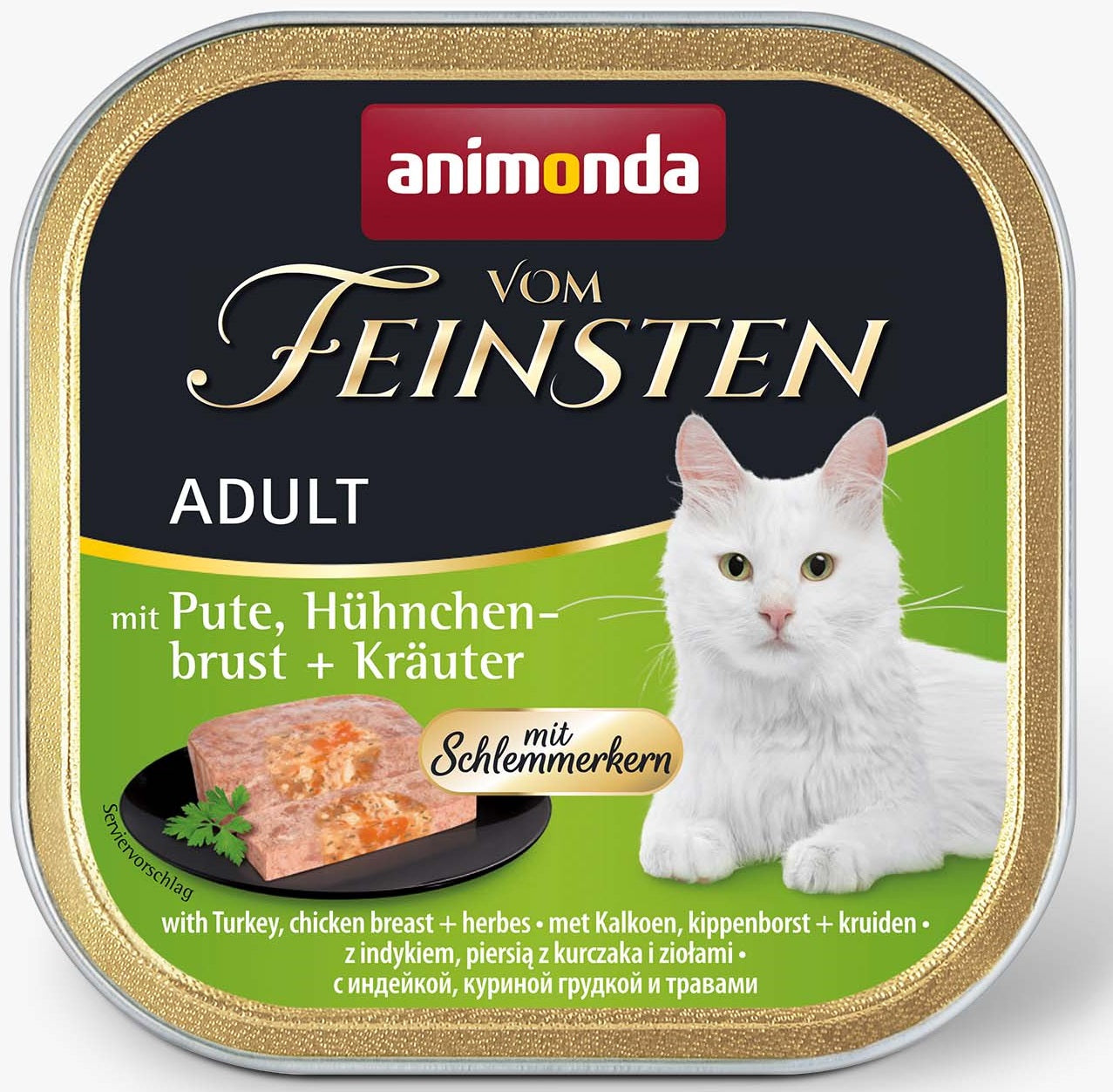 Animonda Vom Feinsten mit Schlemmerkern mit Pute, Hühnchenbrust & Kräuter 100g, 32 Stück