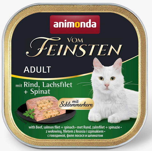 Animonda vom Feinsten mit Schlemmerkern mit Rind, Lachsfilet & Spinat 100g