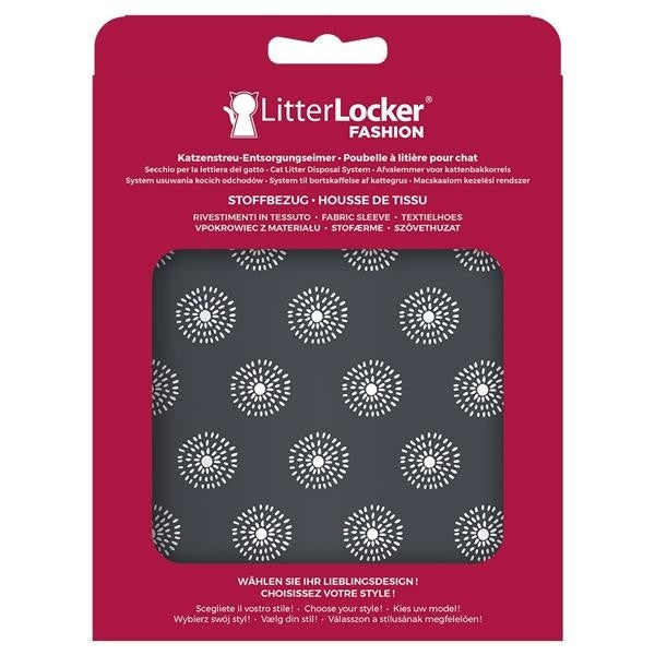 LitterLocker Fashion Bezug Flowers - grau Katzenstreu