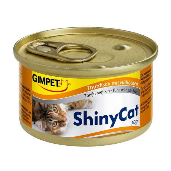 GimCat ShinyCat Thunfisch mit Hühnchen 70g, 24 Stück