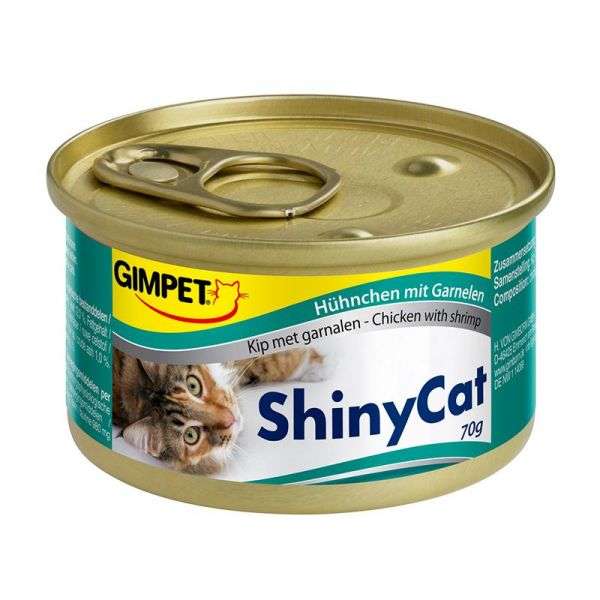 GimCat ShinyCat Hühnchen mit Garnelen 70g, 24 Stück